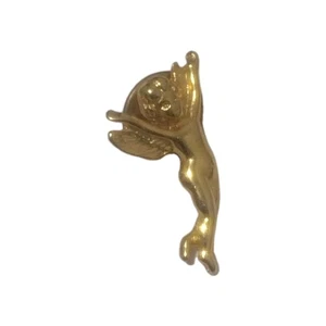 Guardian Angel Cherub Gold Tone Vintage Lapel Pin - Picture 1 of 3