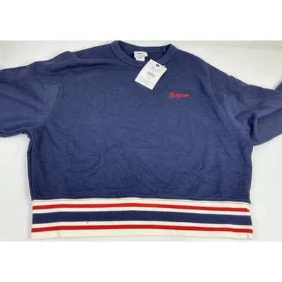 Champion Elective Sudadera Recortada Cuello Redondo Roja Blanca Rayas Azul Marino Mediana Cálida Foto 1 de 4