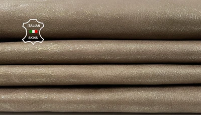 NUDE PEARLISED SHIMMER DISTRESSED Thick Goat Leather 4 skins 14+sqf 1.2mm #C5911 - Image 1 of 4