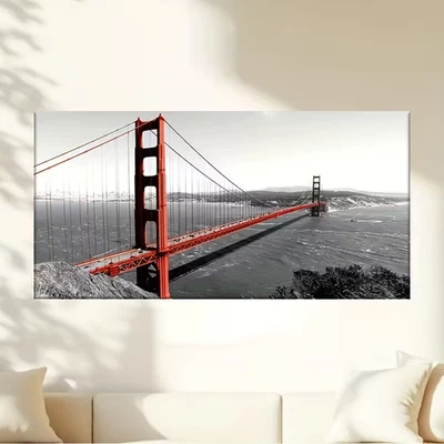 Golden Gate Bridge Unframed Canvas Painting for Living - Image 1 of 4