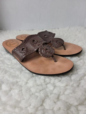 Chanclas de cuero marrón Jack Rogers Capri para mujer talla 7  Foto 1 de 4