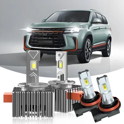 For GMC TERRAIN 2018-2021 LED D5S Headlights High/Low Beam + H11 Fog Light Bulbs - Image 1 of 4