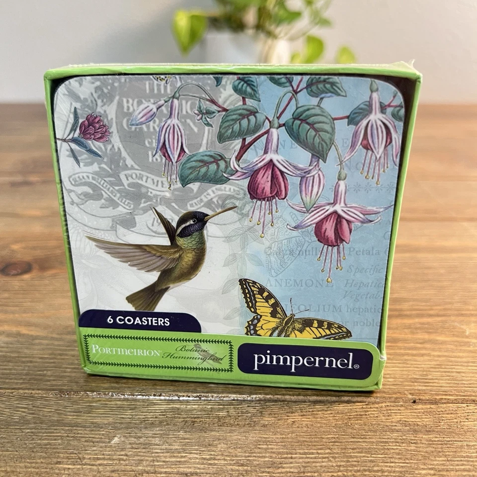 Posavasos para colibrí Portmeirion, de Pimpernel, juego de 6, nuevos en paquete Foto 1 de 3