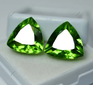 20 Ct Natural Green Peridot Trillion Cut AAA Quality Certified Loose Gemstones - Picture 1 of 6