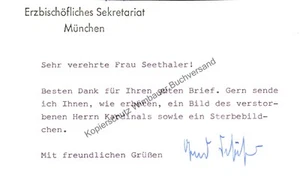 Original Briefkarte Julius August Kardinal Döpfner (1913-1976) Erzbischof Münsch - Bild 1 von 2