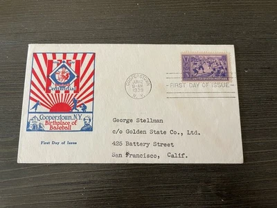 FIRST DAY OF ISSUE POSTAGE STAMP-Cooperstown Envelope Postmarked  Cooperstown NY - Image 1 of 4