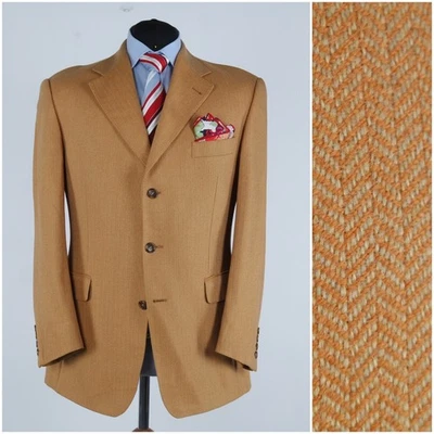 Mens PIERRE CARDIN Blazer 42S UK Herringbone Wool Cashmere Sport Coat Jacket - Image 1 of 4