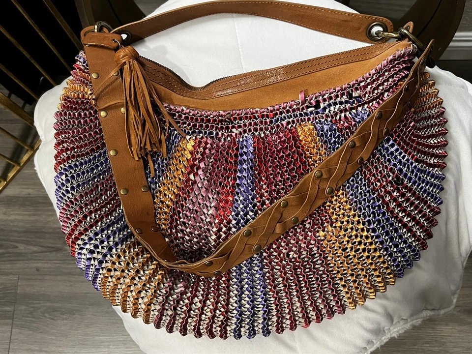 DVF Diane Von Furstenberg Stephanie Rasta Handbag Metallic Medium - Image 1 of 4