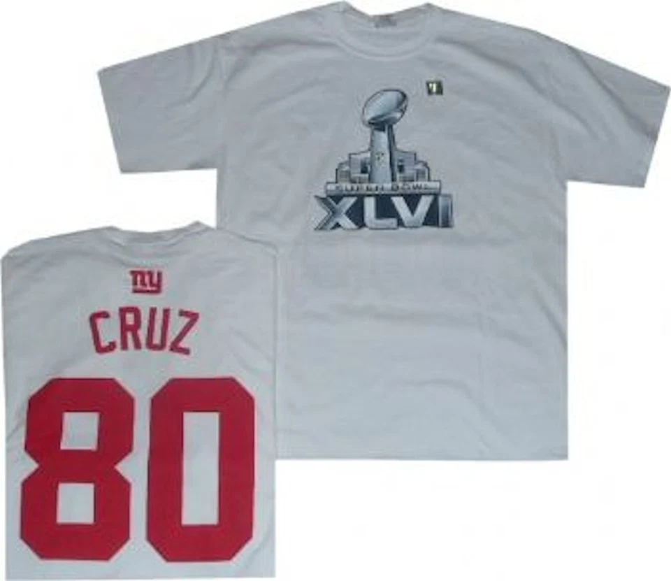 Camiseta Reebok Gildan Victor Cruz Super Bowl 46 de los New York Giants  Foto 1 de 1