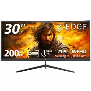 Z-EDGE 30" Ultra-Wide Full HD 21:9 2560x1080 200Hz(DP) 1ms Curved Gaming Monitor - Picture 1 of 13