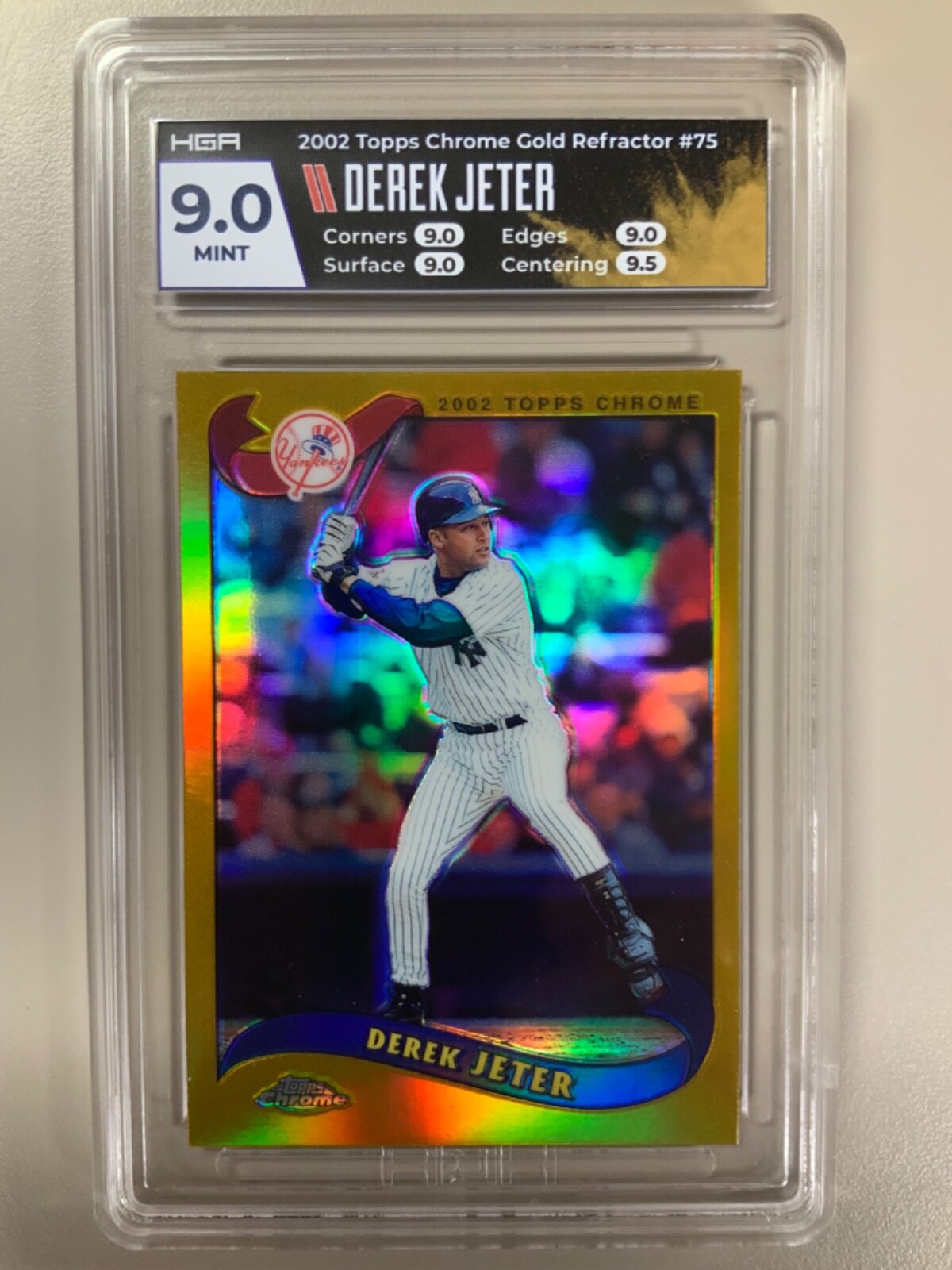 DEREK JETER GOLD REFRACTOR 2002 Topps Chrome #75