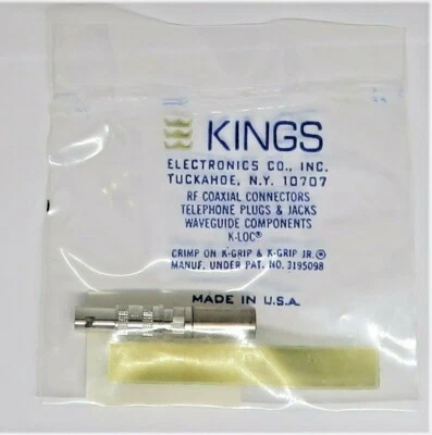 KINGS 1075-2 RF COAXIAL CONNECTOR STRAIGHT PLUG, CRIMP, 50ohms RG58, RG58A, RG58 - Image 1 of 2