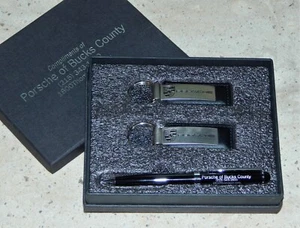Dealer Promo Porsche of Bucks County PA Ballpoint Pen & Key Chains Rings Box Set - Picture 1 of 7