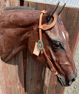 Light oiled single ear headstall - Picture 1 of 3
