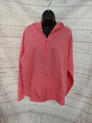 Sudadera con capucha para mujer Hanes rosa cremallera completa talla XL Foto 1 de 4