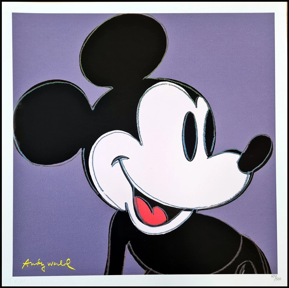 ANDY WARHOL * Mickey Mouse * lithograph * 50x50 cm*limited # xx/500 CMOA signed - Bild 1 von 4