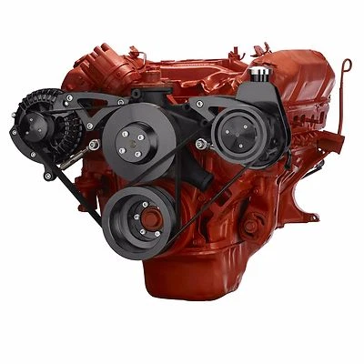 Dirección asistida negra Mopar Big Block polea serpentina conversión Ki440 Chrysler Foto 1 de 2