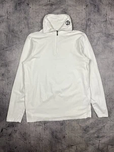 Sergio Tacchini Retro Mens Zip Neck Sweatshirt Jumper White Mens Size XXL Cotton - Picture 1 of 11