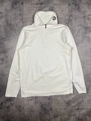 Sergio Tacchini Retro Mens Zip Neck Sweatshirt Jumper White Mens Size XXL Cotton - Image 1 of 4