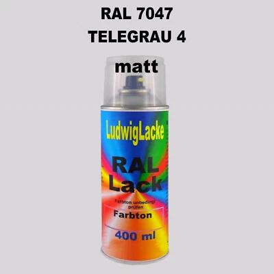Spraydose Matt 400ml Ral 7047 Telegrau 4 Metall Holz Papier  - Bild 1 von 4