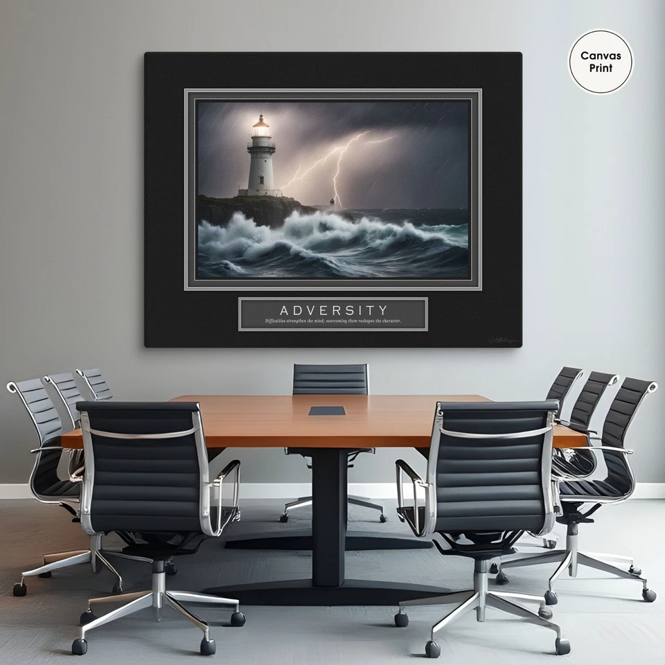 Pôster motivacional, adversidade, arte de parede motivacional, citações motivacionais - Imagem 1 de 1