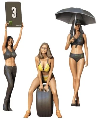 3DP MINIATURES Sexy Frauen beim Racing Set - 3D Druck Miniaturen - 1:24, 1:35, 1:48, 1:72, 1:87