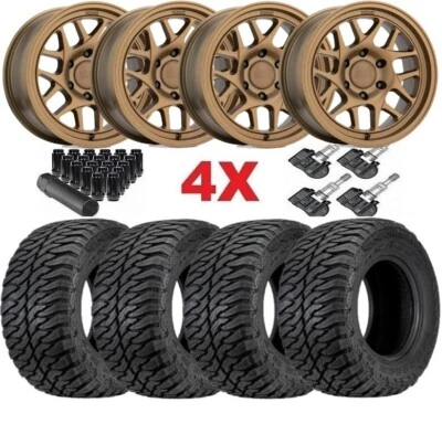 17 KMC KM717 MATTE BRONZE WHEELS RIMS TIRES 35125017 FITS FORD F-150 F150 6X135 - Image 1 of 4