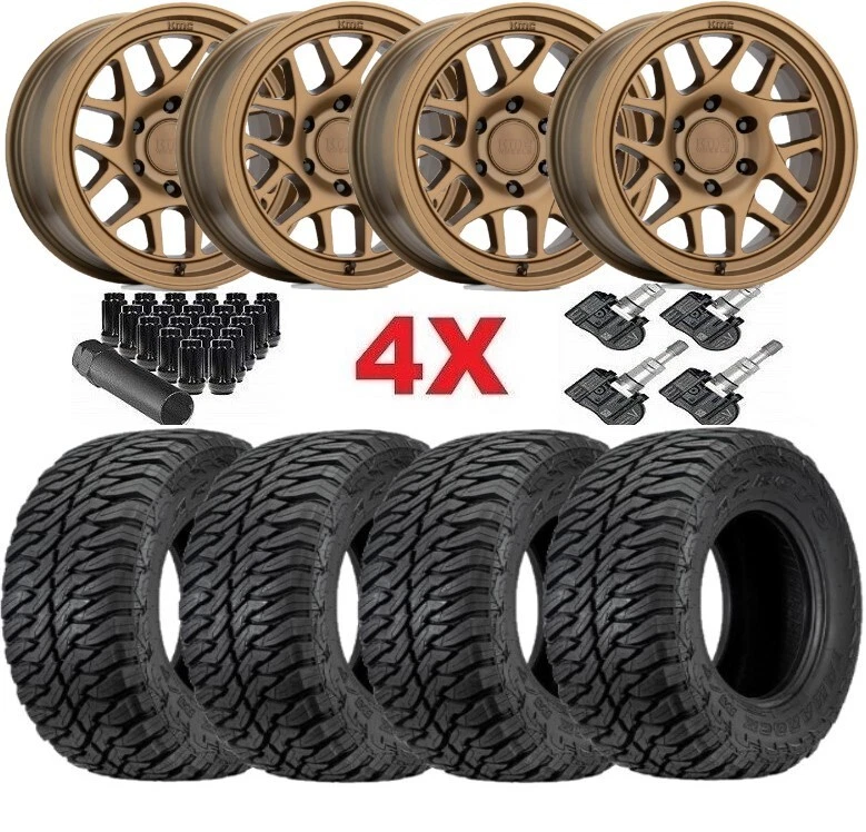 17 KMC KM717 MATTE BRONZE WHEELS RIMS TIRES 33125017 FITS FORD F-150 F150 6X135 - Image 1 of 4