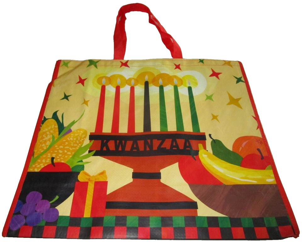 Holiday ~ Reusable Tote Bag ~ 19" X 18" X 8" ~ KWANZAA By HomeGoods