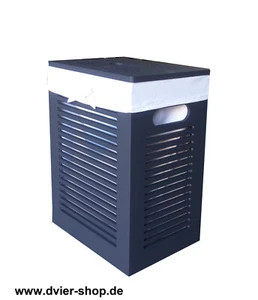 Wäschekorb Wäschetruhe Holz MDF Schwarz rechteckig Deckel 2x Varianten - Bild 1 von 10