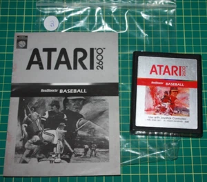Atari 2600 Game Cart and Manual: Real Sports Baseball #2 - Picture 1 of 4