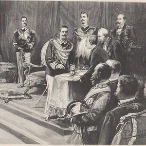 Rome - Le Roi Victor-Emmanuel III - Serment - - Gravure de presse 1900 - Picture 1 of 2