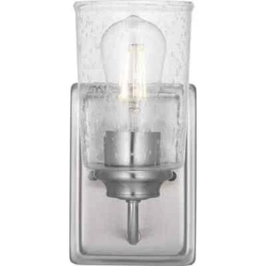 Hampton Bay Evangeline 4.5in 1-Light Brushed Nickel Indoor Wall Farmhouse Sconce - Picture 1 of 11