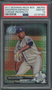 2017 Bowman Mega Box Chrome Prospects #BCP54 Anderson Espinoza PSA 10 GEM MINT - Picture 1 of 1