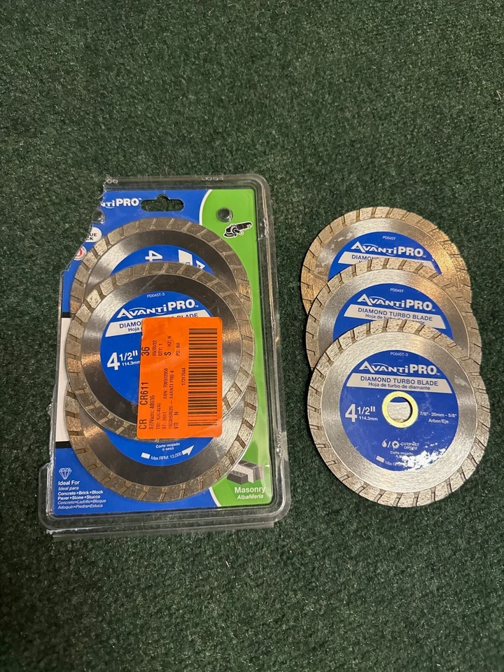 Lote de 6 - Hoja de mampostería Avanti Pro Diamond Turbo 4-1/2" Turbo Foto 1 de 1