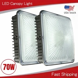 70W Gas Station LED Canopy Lights Fixture Commercial Garage Parking Lot Light - Picture 1 of 14