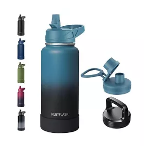 32oz Insulated Water Bottle with Straw, Stainless Steel Metal Vacuum Water Fl... - Picture 1 of 7