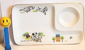 Vassoio snack vintage Walt Disney Prod 101 Dalmations porcellana WDP Disneyana Giappone - Foto 1 di 12