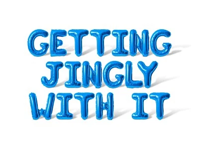 GETTING JINGLY WITH IT Letra Globo Banner - Decoración de Suministros para Fiesta de Navidad Foto 1 de 4