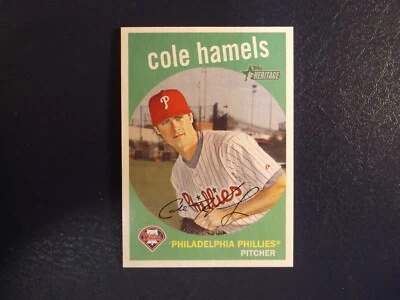 2008 Topps Heritage Baseball Cole Hamels Card # 75 - Image 1 of 2