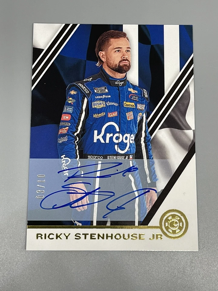 Ricky Stenhouse Jr 2020 Panini Chronicles Racing NASCAR /10 Gold Auto On Card - Image 1 of 2
