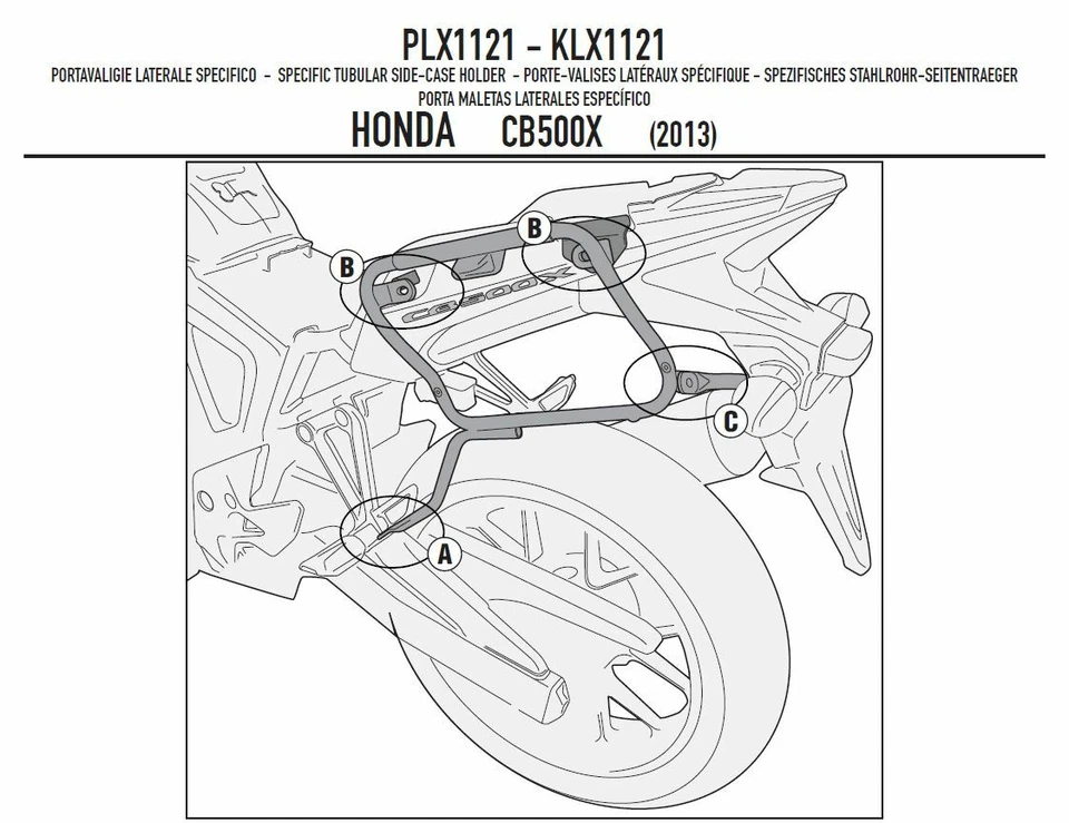 PLX1121 GIVI PORTAVALIGIE LATERALI MONOKEY® per HONDA CB 500 X 2013 2014 2015 Foto 1 de 1