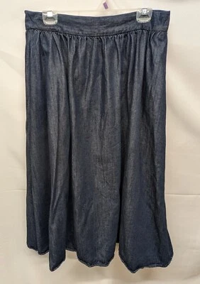 Falda Denim Oscura Forever 21 Midi Bolsillos Ocultos Modestia Juniors XL Cintura 34" Foto 1 de 4