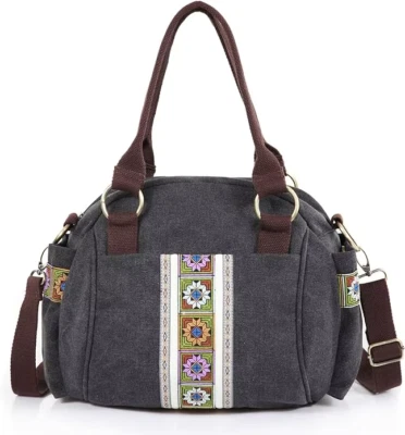 Canvas Handtasche   modern  farbe schwarz - Bild 1 von 3