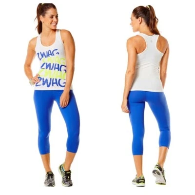 Camiseta sin mangas Zumba - ZWAG Racerback - Blanca ~ talla XS ~ Nueva ~ Envío gratuito Foto 1 de 4