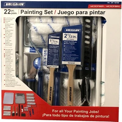 150166 Vaughan Hágalo Usted Mismo Microfibra Todo Propósito Juego de Pintura de Inicio Kit, 22 Piezas Foto 1 de 4