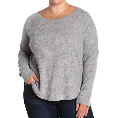 Sweet Romeo heather grey scoop neck top 2X new - Image 1 of 4