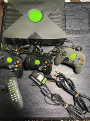 Microsoft Xbox Home Console Black unit 56 Games set NTSC-J usado raro probado - Imagen 1 de 4