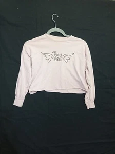 Zara Girls Loose Oversized Long Sleeve Orange T-shirt Tee Cropped Top Size 8 - Picture 1 of 5