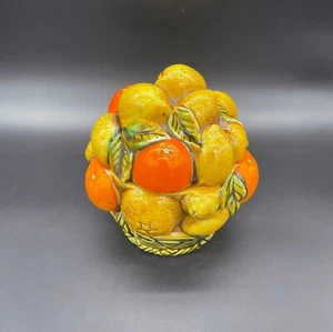 Vintage Inarco Japón Años 70 Cesta de Frutas Cerámica Tarro de Galletas Bote Kitschy - Imagen 1 de 10